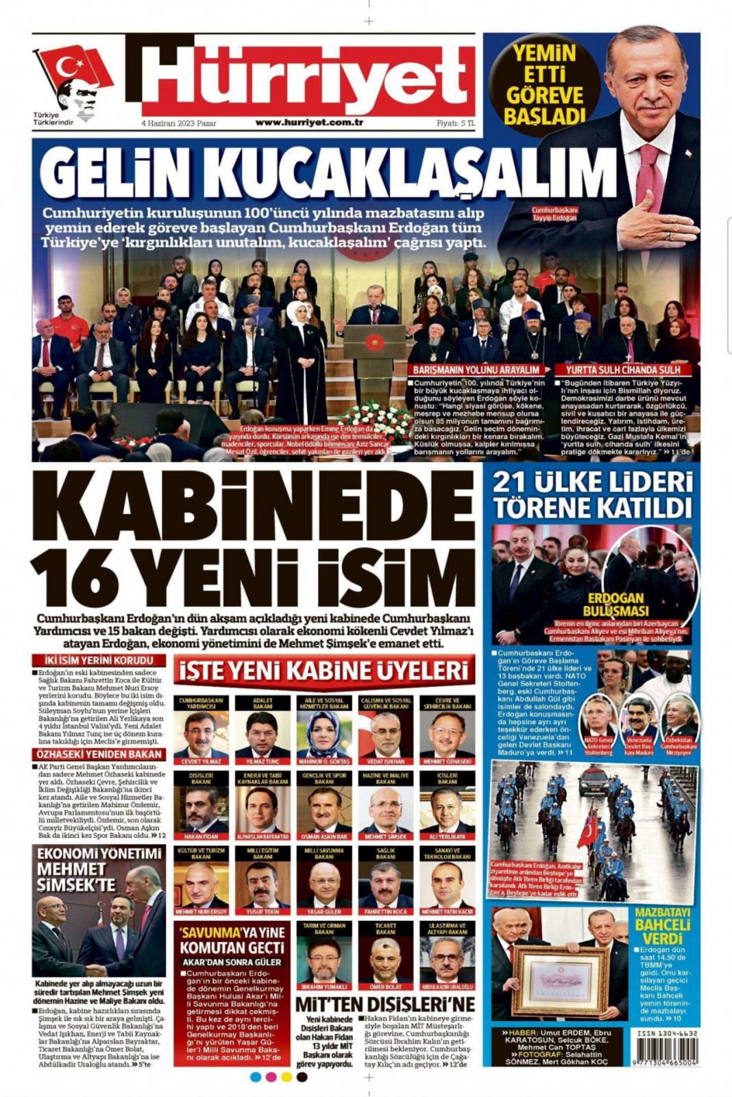 Gazeteler, Erdoğan’ın açıkladığı yeni kabine listesini manşetlerine nasıl taşıdı? İşte günün manşetleri 12
