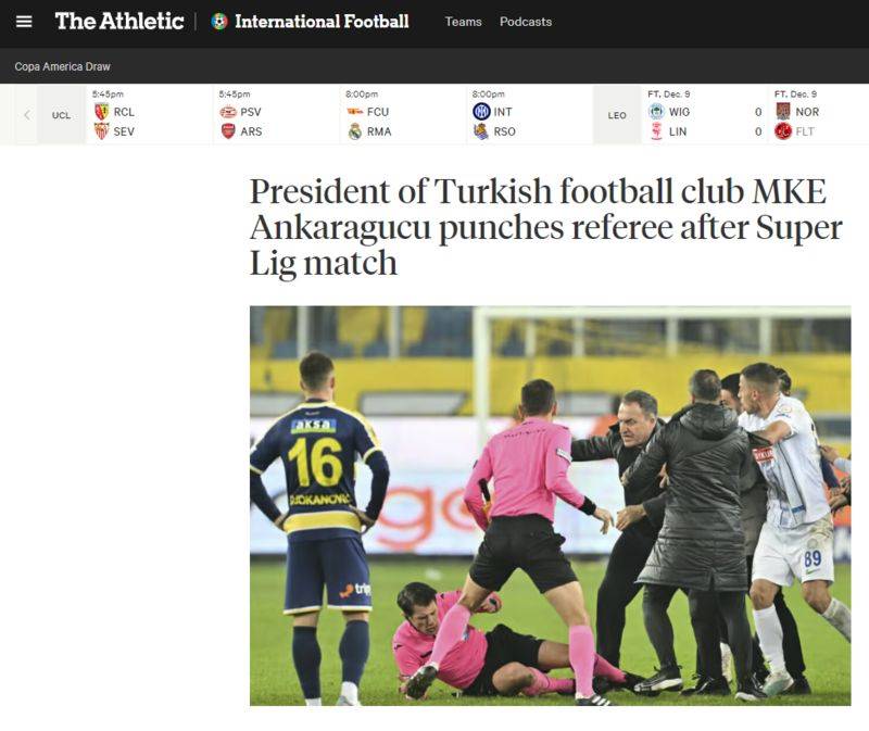 Türk futbolunun utanç gecesi! Ankaragücü Başkanı Faruk Koca'nın hakem Halil Umut Meler'e saldırısı dünya basınında nasıl yankı buldu? 8