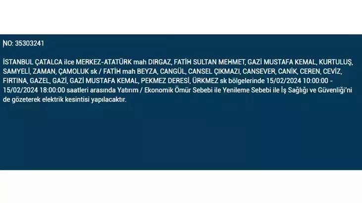 İstanbullular dikkat: İşte elektrik kesintisinin yaşanacağı ilçeler ve saatler... 11