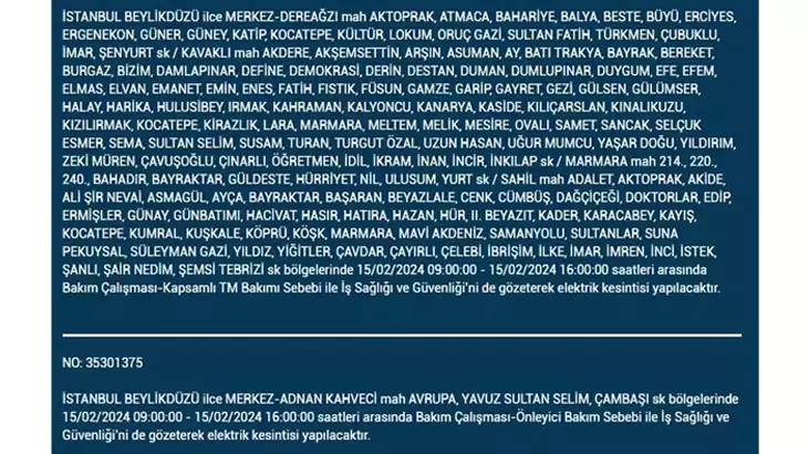 İstanbullular dikkat: İşte elektrik kesintisinin yaşanacağı ilçeler ve saatler... 21