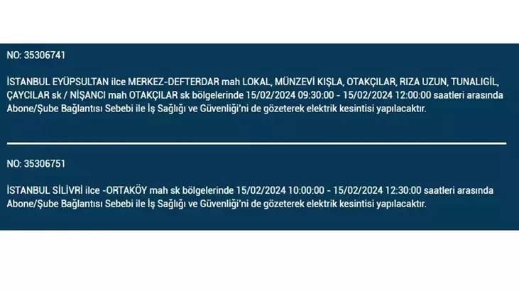 İstanbullular dikkat: İşte elektrik kesintisinin yaşanacağı ilçeler ve saatler... 16