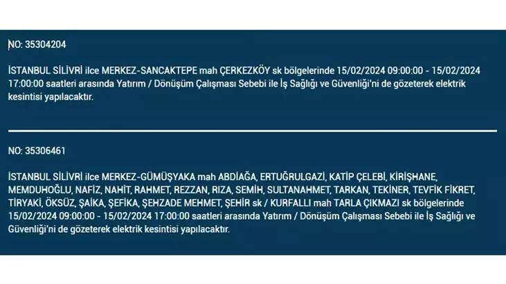İstanbullular dikkat: İşte elektrik kesintisinin yaşanacağı ilçeler ve saatler... 34