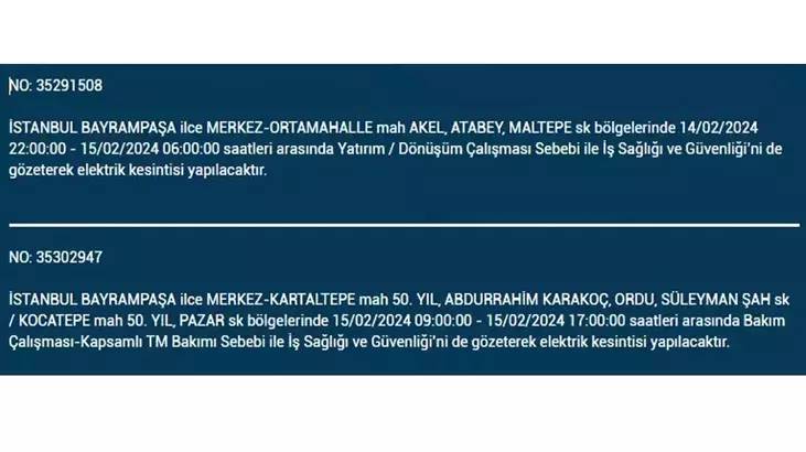 İstanbullular dikkat: İşte elektrik kesintisinin yaşanacağı ilçeler ve saatler... 12