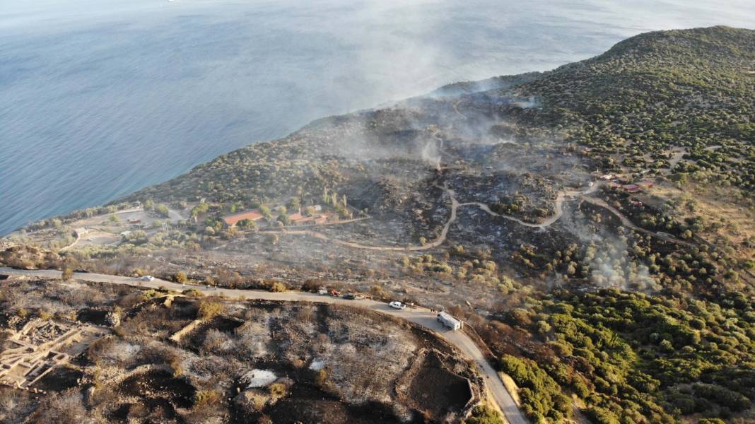 Assos'tan kahreden kareler. 7 bin yıllık tarih alev alev yandı 1