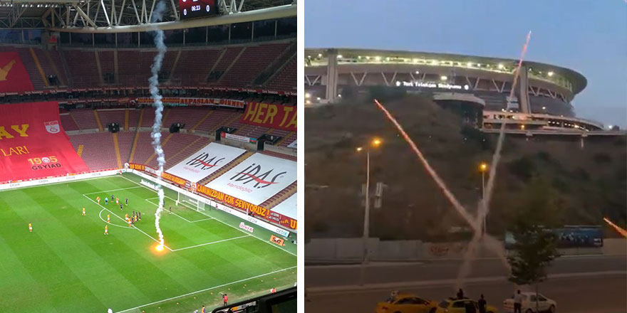 Galatasaray-Fenerbahçe derbisinde meşale rezaleti! Bir de utanmadan kameraya aldılar