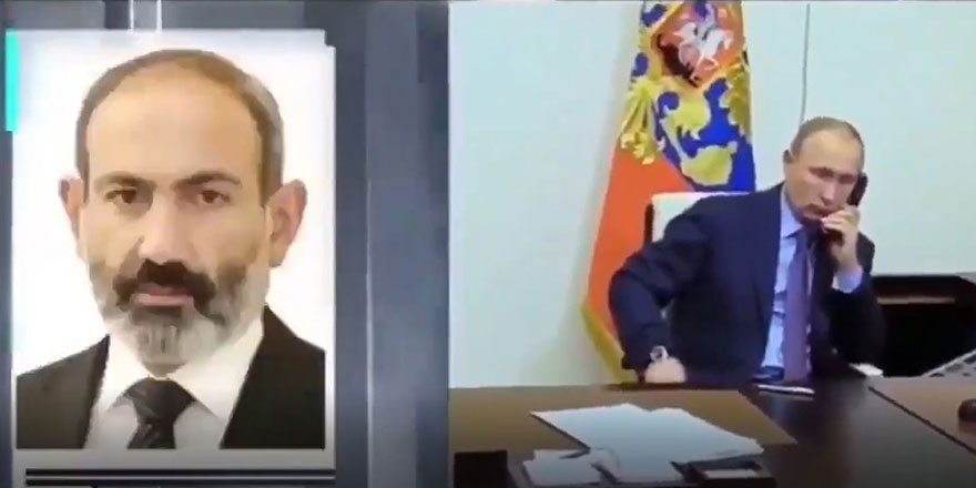 Rus devlet kanalında ilginç görüntüler! Ermenistan Başbakanı ısrarla Vladimir Putin'i aradı!