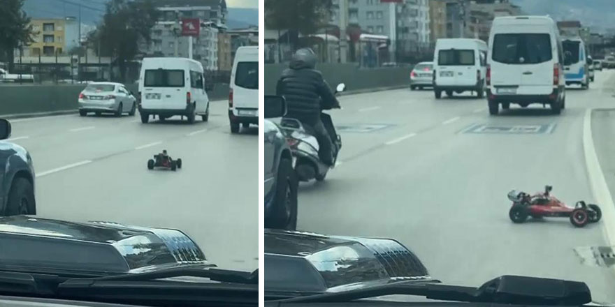Bursa'da trafikte tehlikeli anlar! Eşinin gazına gelince ehliyetine el konuldu
