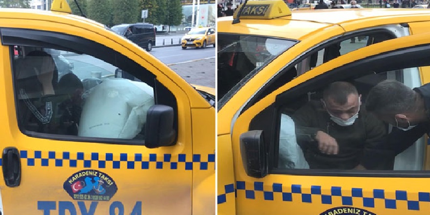 Taksim'de kaza yapan taksi şoförü ve yolcusu şoka girdi!