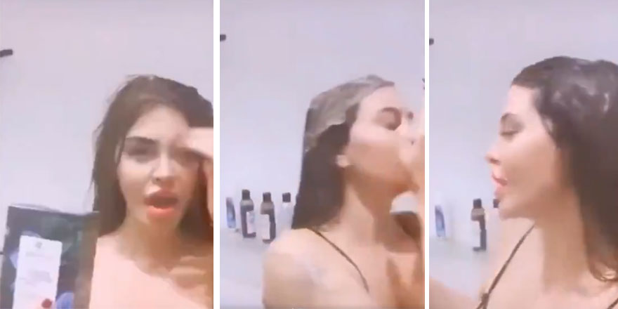 Ebru Polat kendi şampuan markası için banyodan video çekti, "çok seksi oldu" diyerek sildi