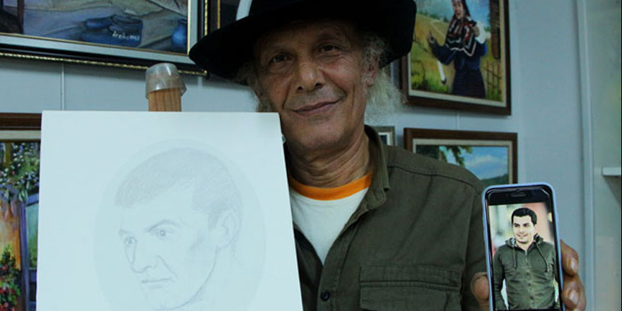 Adana'da yaşayan İbrahim Şendil, sesini duyduğu kişilerin portresini çiziyor