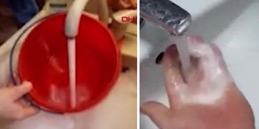 Ukrayna'da evlerin musluklarından deterjan aktı!