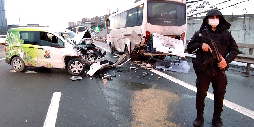 TEM'de trafiği kilitleyen kaza! 1 kişi yaralandı