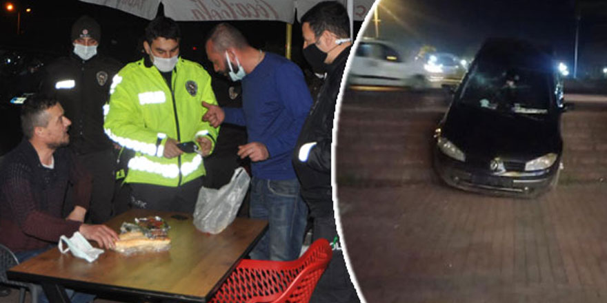 Zonguldak'ın Ereğli ilçesinde, kaza yapan iki arkadaş, hiçbir şey olmamış gibi restoranda yemek yedi