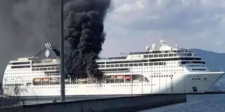 Yunanistan'da lüks kruz gemisinde yangın çıktı