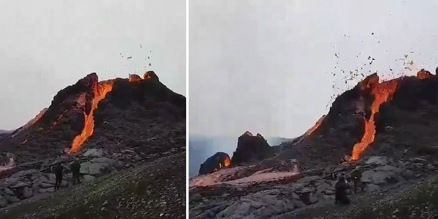 İzlanda'nın Fagradals Yanardağı 6 bin yıl sonra yeniden lav püskürtmeye başladı