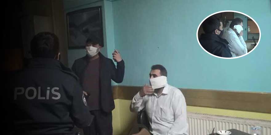Esenyurt'ta baskında yakalanın vatandaş tuvalet kağıdını maske yaptı