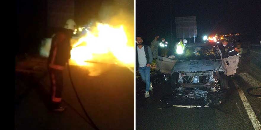 Malatya'da otomobil alev alev yandı!