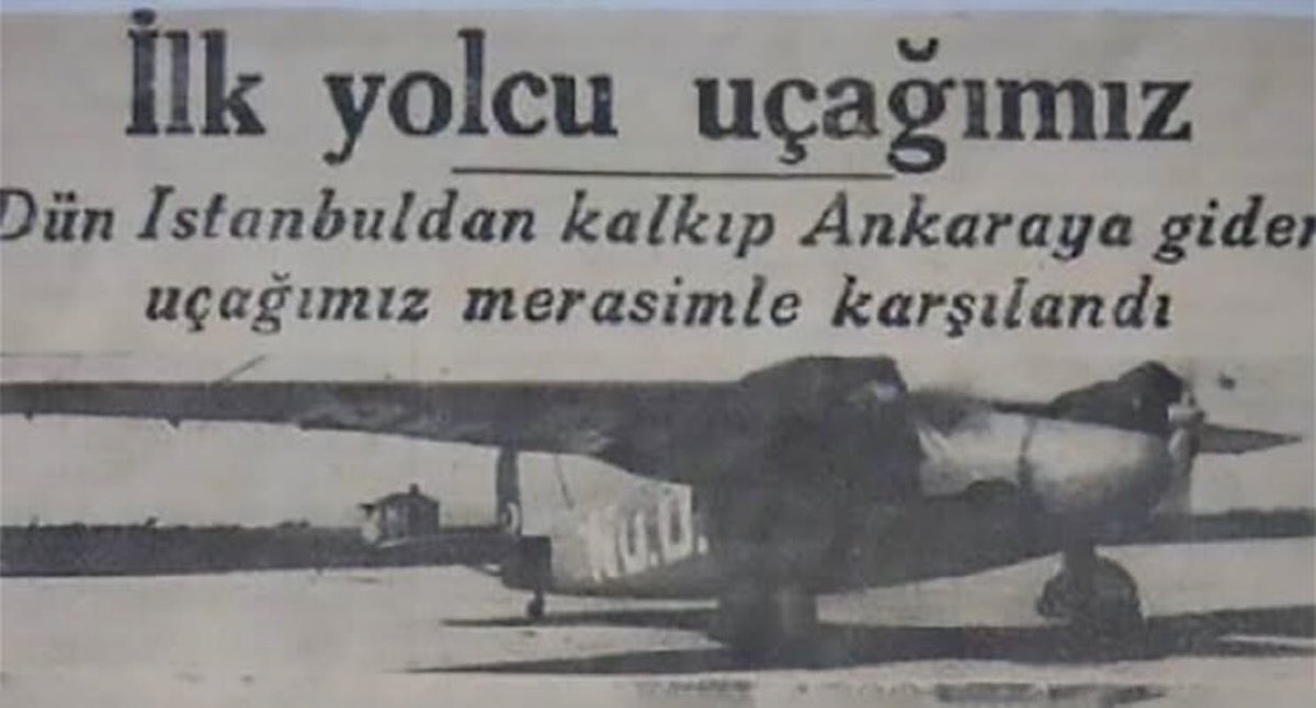 77 yıl önce İstanbul'dan Ankara'ya uçan ilk Türk yolcu uçağı
