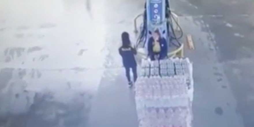 Benzin istasyonunda çalışan 2 kadın ölümden kıl payı kurtuldu