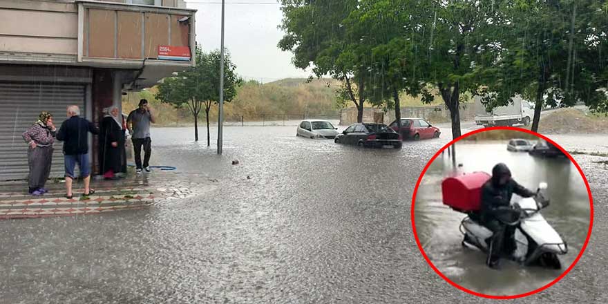 İstanbul'da evleri su bastı araçlar mahsur kaldı!