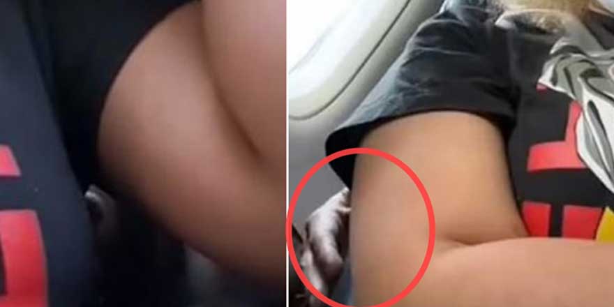 Uçakta iğrenç taciz!  Genç kız çektiği videoyla sesini duyurmaya çalıştı