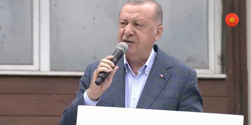 Erdoğan afet bölgesinde konuştu! İnşaata izin vereni değil, vatandaşı suçladı