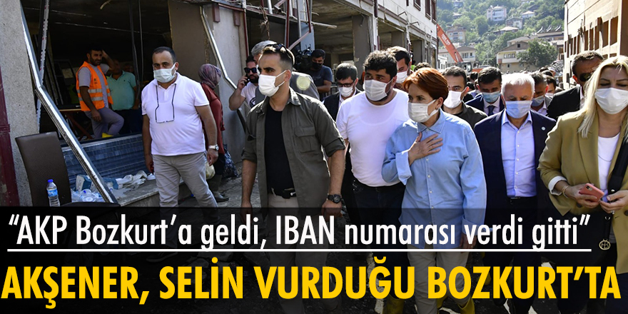 Meral Akşener selin vurduğu Bozkurt'ta 'AKP Bozkurt'a geldi IBAN numarası verdi gitti'