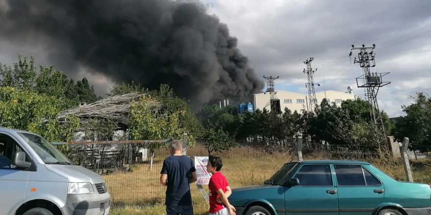 İstanbul Silivri'de fabrika yangını