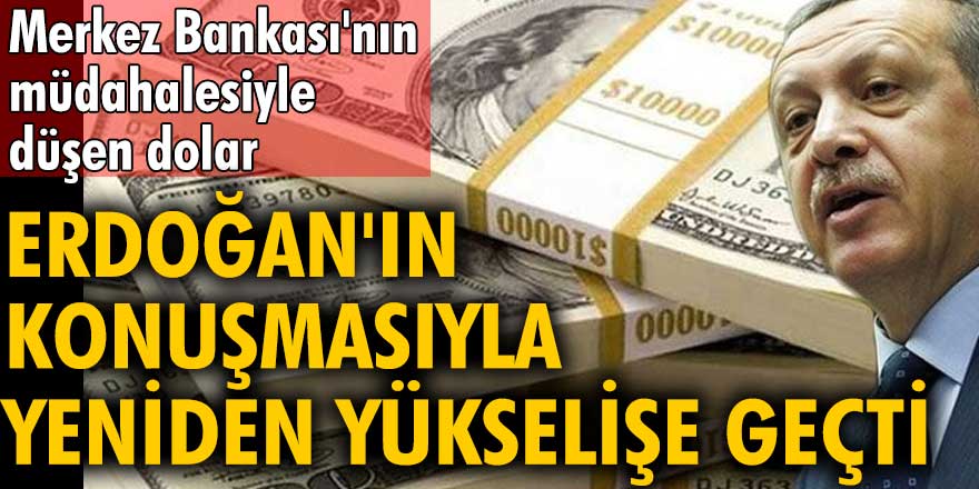 MB'nin müdahalesiyle düşen dolar Erdoğan'ın konuşmasıyla beraber yeniden yükselişe geçti