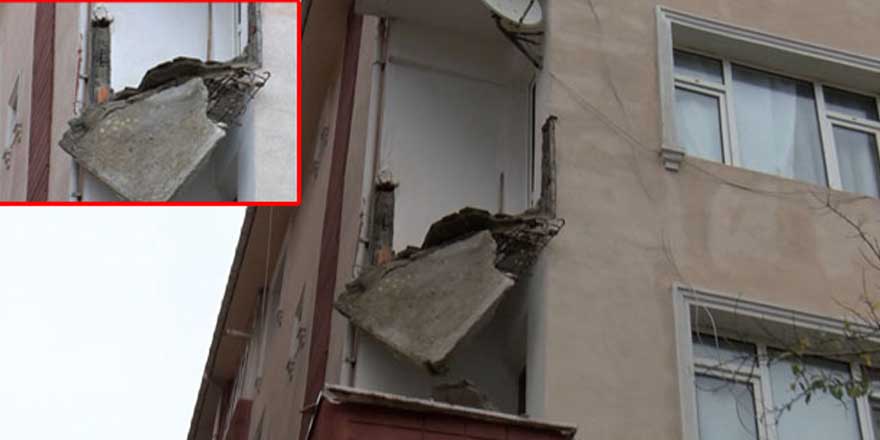 Güngören'de binanın balkonu çöktü