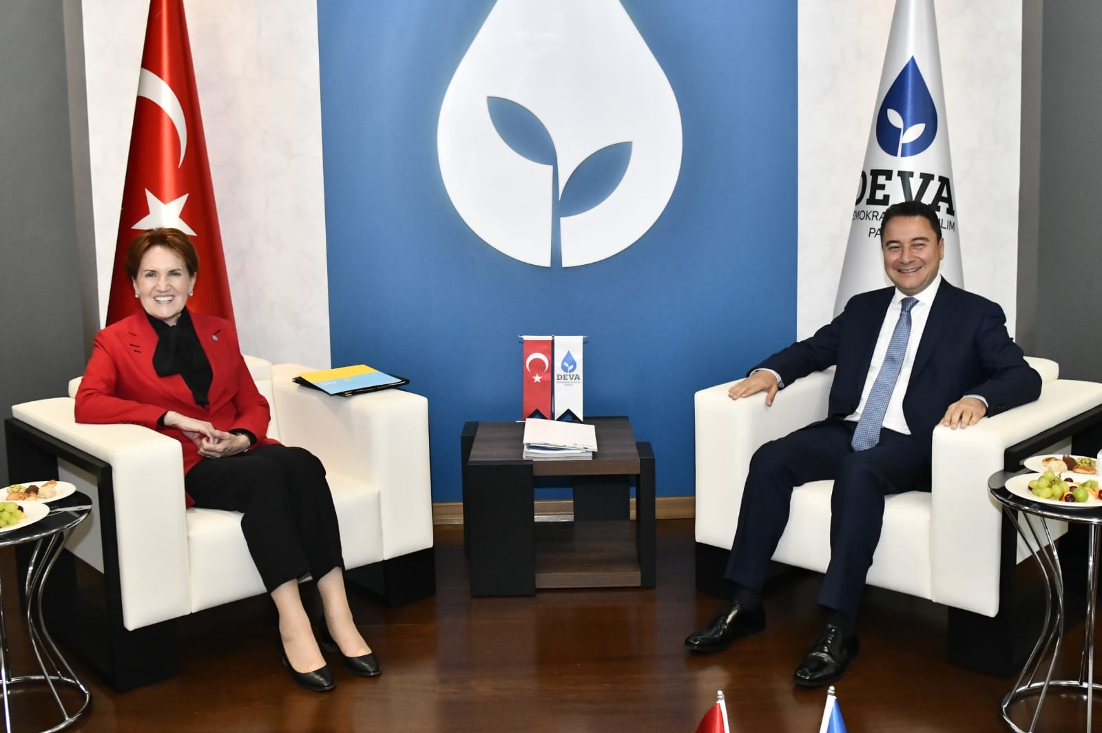 Meral Akşener, DEVA Partisi Genel Başkanı Ali Babacan'ı ziyaret etti