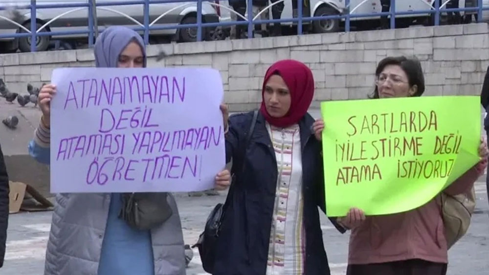 Ücretli öğretmenlerden Ankara'da kadro eylemi