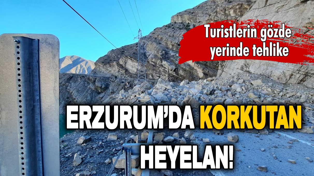 Erzurum’da korkutan heyelan!