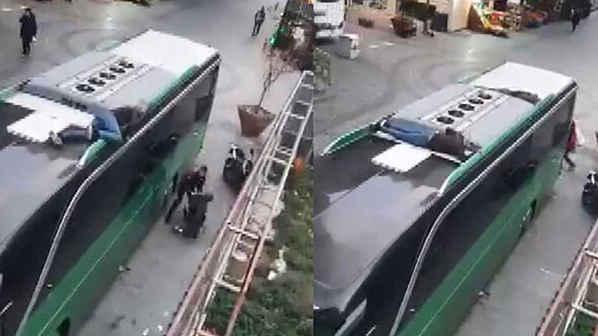 Otobüsün üstünde Yunanistan’a kaçmaya çalışırken yakalandılar