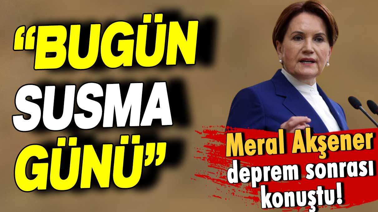 Meral Akşener'den deprem açıklaması: Hepimizin susma günü!