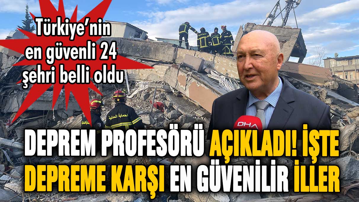 Deprem profesörü açıkladı: Türkiye'de depreme karşı en güvenli 24 şehir belli oldu