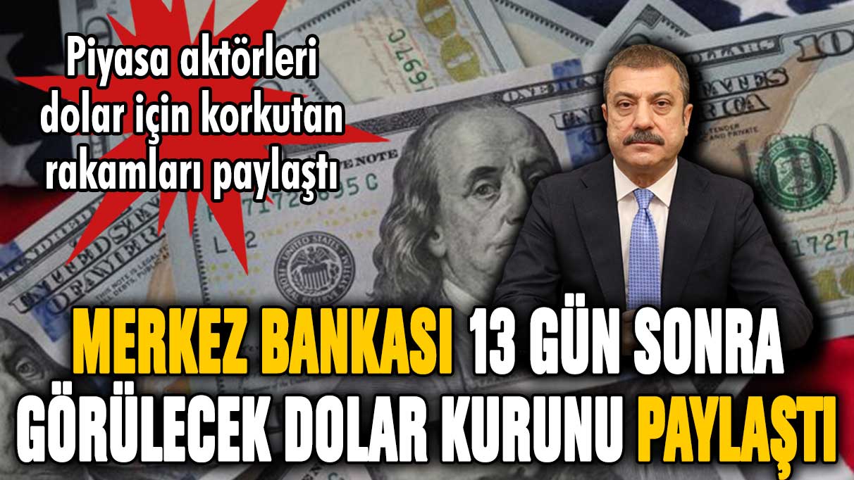 Merkez Bankası 13 gün sonra görülecek dolar kurunu paylaştı!