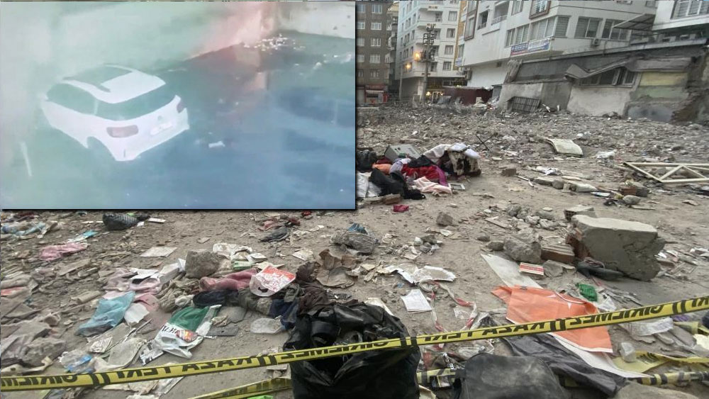 Diyarbakır'da 10 katlı apartmanın çöktüğü anlar kameraya yansıdı
