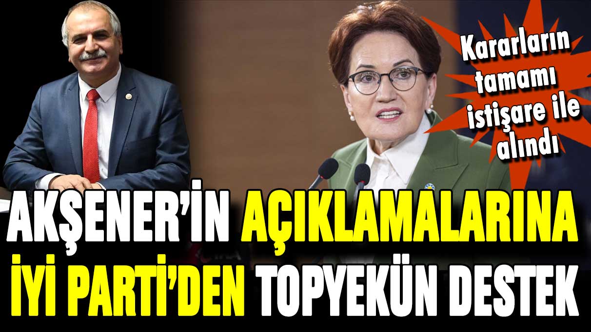 Akşener'in sözlerine İYİ Parti'den topyekün destek!