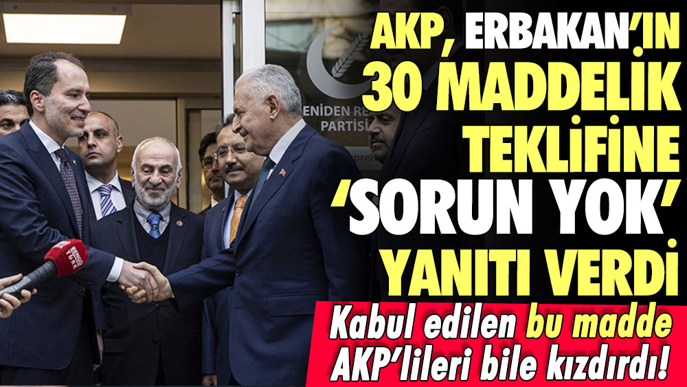 AKP, Erbakan'ın 30 maddelik teklifine sorun yok yanıtı verdi: Kabul edilen bu madde AKP'lileri bile kızdırdı