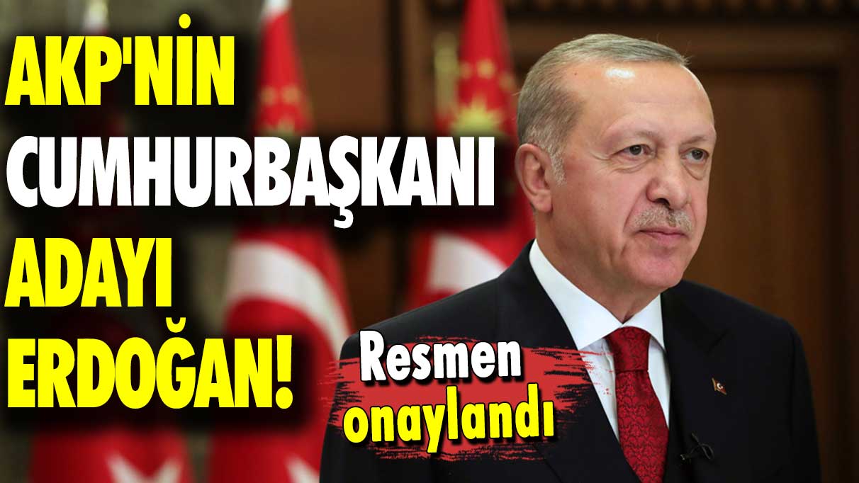 Resmen onaylandı: AKP'nin Cumhurbaşkanı adayı Erdoğan!