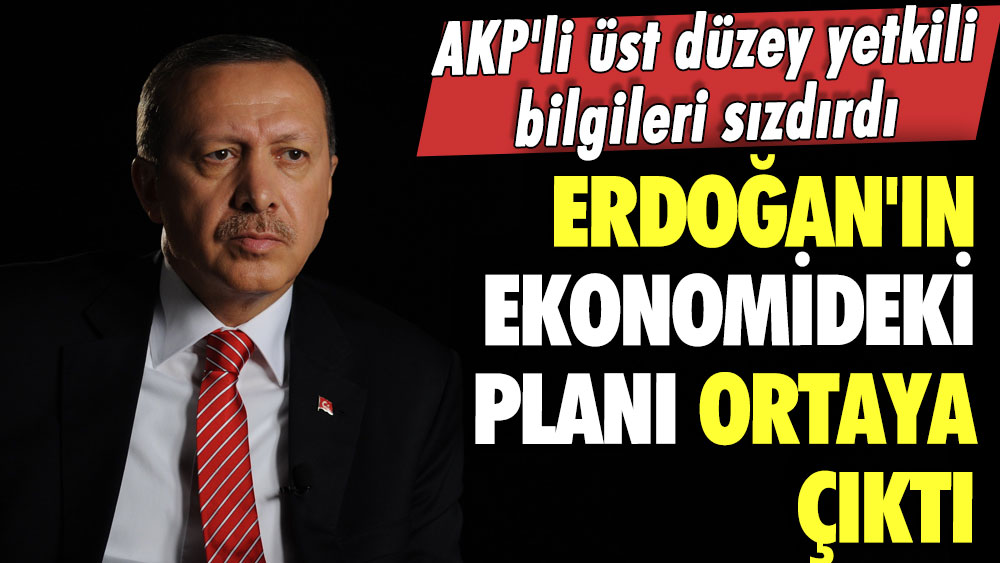 AKP'li üst düzey yetkili bilgileri sızdırdı! Erdoğan'ın ekonomideki planı ortaya çıktı