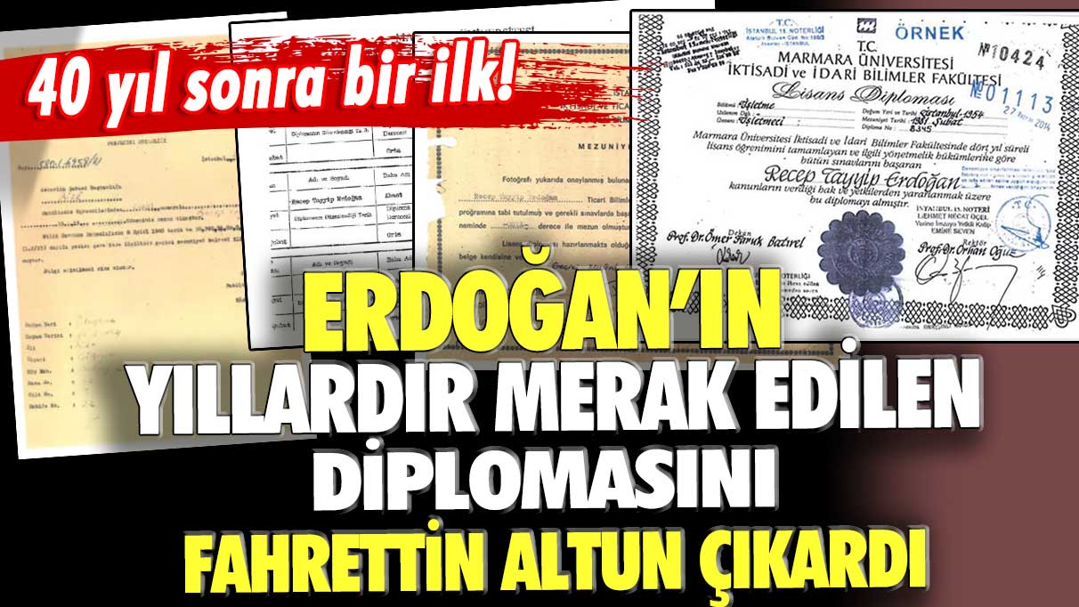 40 yıl sonra bir ilk: Erdoğan'ın yıllardır merak edilen diplomasını Fahrettin Altun çıkardı