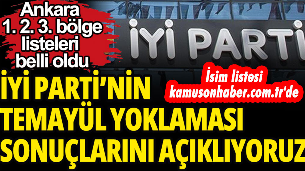 İYİ Parti İstanbul 1. Bölgedeki temayül yoklaması sonuçları açıklandı