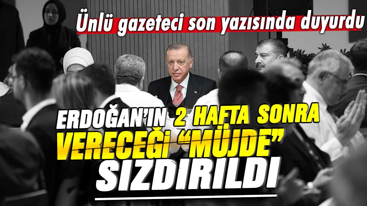 Ünlü gazeteci son yazısında duyurdu! Erdoğan'ın 2 hafta sonra vereceği müjde sızdırıldı