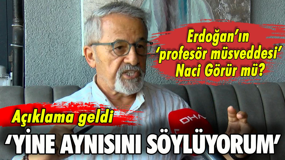 Naci Görür'den Erdoğan'a 'profesör' cevabı: 'Yine aynı şeyleri söylüyorum'