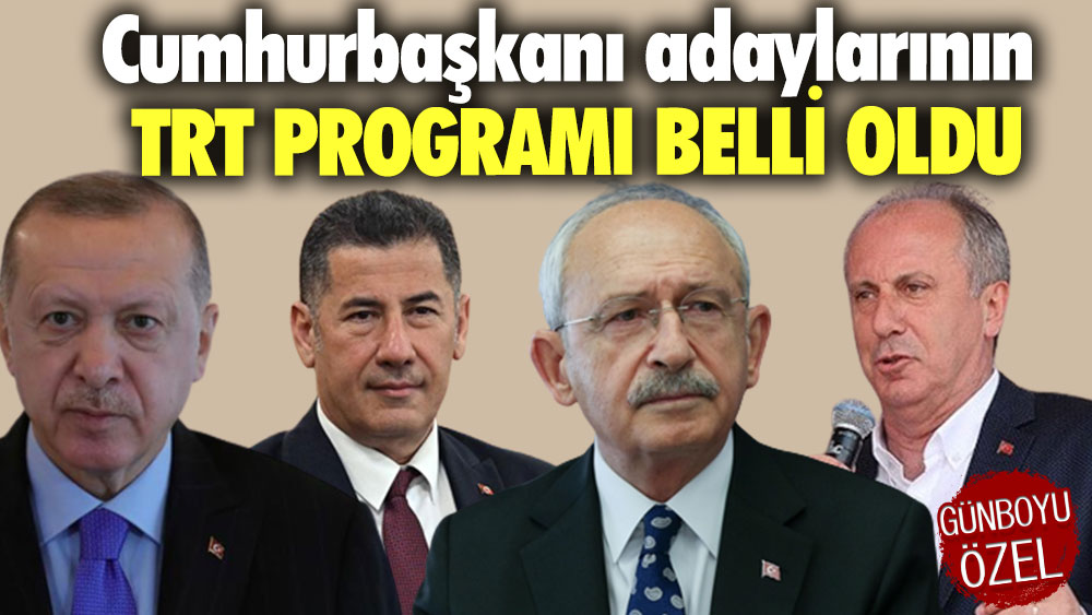 Cumhurbaşkanı adaylarının TRT programı netleşti