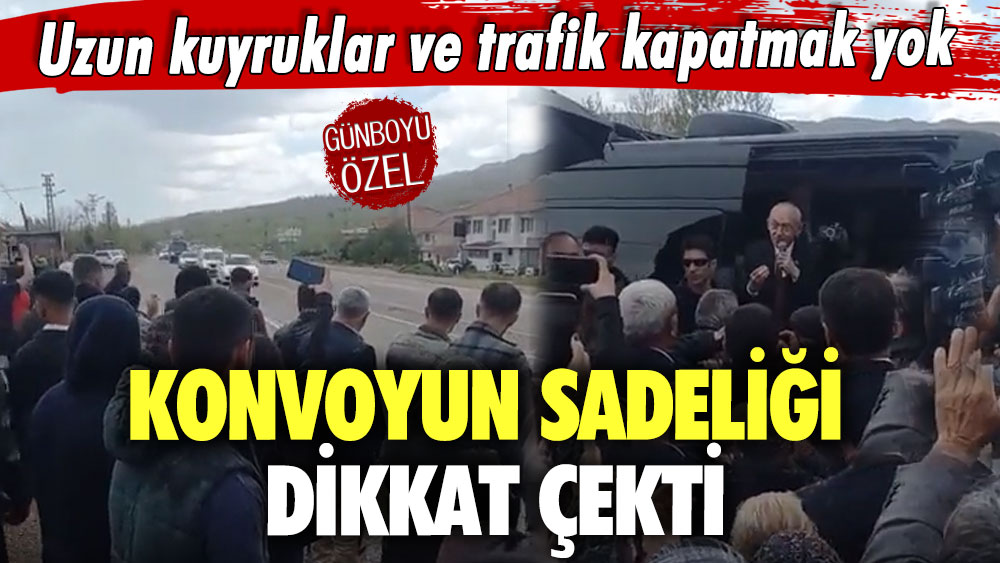 Kemal Kılıçdaroğlu'nun konvoyunun sadeliği dikkat çekti! Uzun kuyruklar ve trafik kapatmak yok