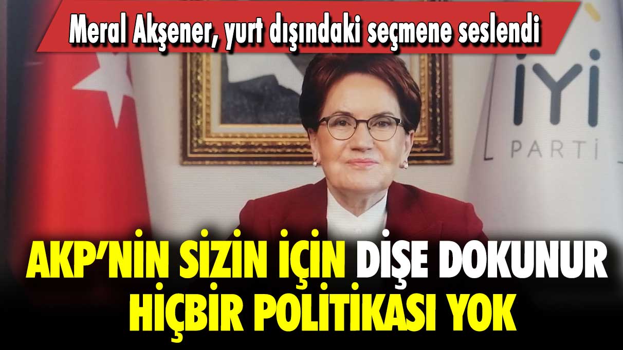 Akşener, yurt dışındaki seçmene seslendi: AKP’nin sizin için dişe dokunur hiçbir politikası yok