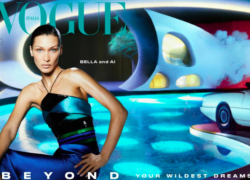 Moda dergisi Vogue Bella Hadid ve yapay zekayı bir araya getirdi